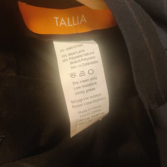 Tallia 36S 30*28.5 navy suit berry stripe wool blend slim fit soft tailoring - Picture 8 of 8